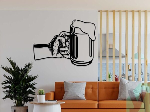 Cuadro, Beer With Hand Wall Art