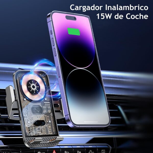 SOPORTE DE TELEFONO PARA AUTO 2 EN 1 CON CARGA RAPIDA 20W, TACTIL - Imagen 3