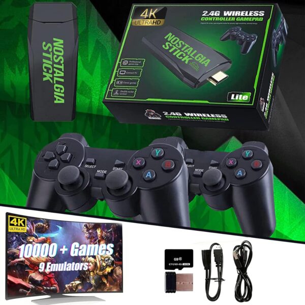 Game Stick 4K 64 GB - 10,000 juegos retro, consolas de juegos