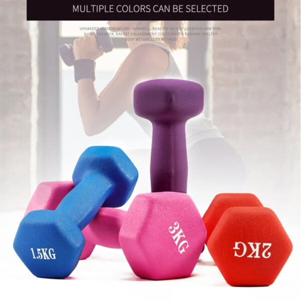 3kg Juego de Mancuernas Fitness Mancuernas Antideslizantes de Superficie Esmerilada para Hombres y Mujeres Ejercicio Pesas Deportivas Equipo de Musculación - Imagen 6