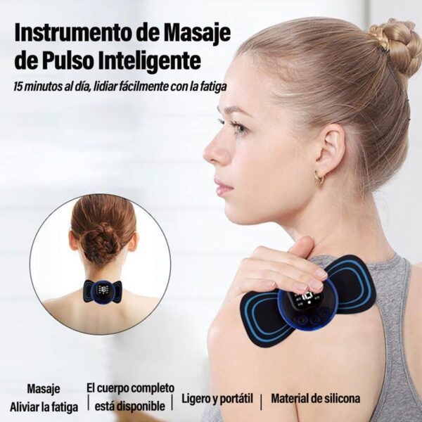 Estimulador Muscular Eléctrico - Mini Masajeador EMS de Cuello - Almohadilla de Masaje para Aliviar la Presión - Imagen 4