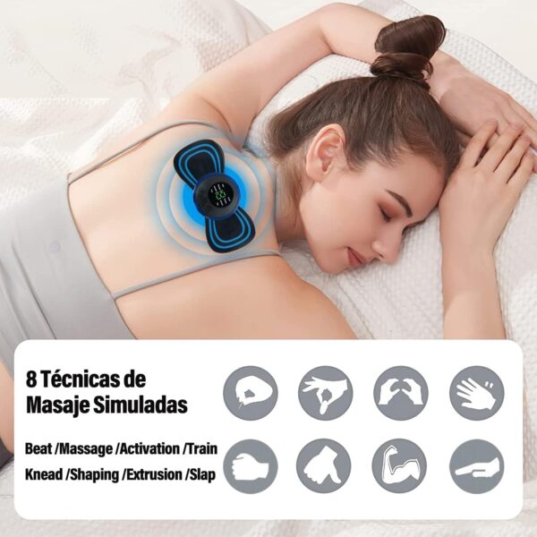 Estimulador Muscular Eléctrico - Mini Masajeador EMS de Cuello - Almohadilla de Masaje para Aliviar la Presión - Imagen 7