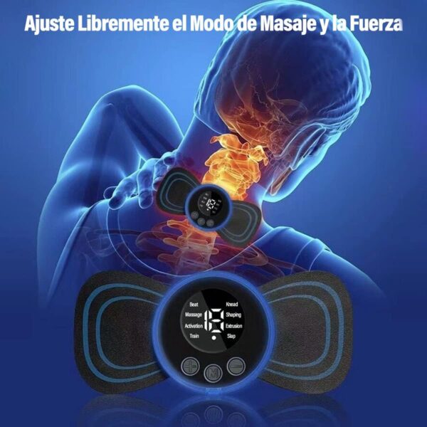 Estimulador Muscular Eléctrico - Mini Masajeador EMS de Cuello - Almohadilla de Masaje para Aliviar la Presión - Imagen 6